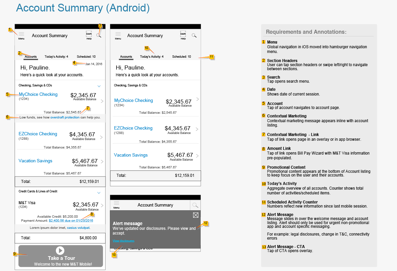 Selected M&T mobile banking app screen showing a task-first home surface.